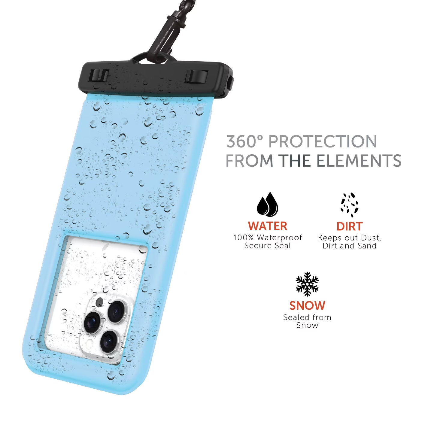 Tidal Waterproof Floating Phone Pouch - Blue/Clear