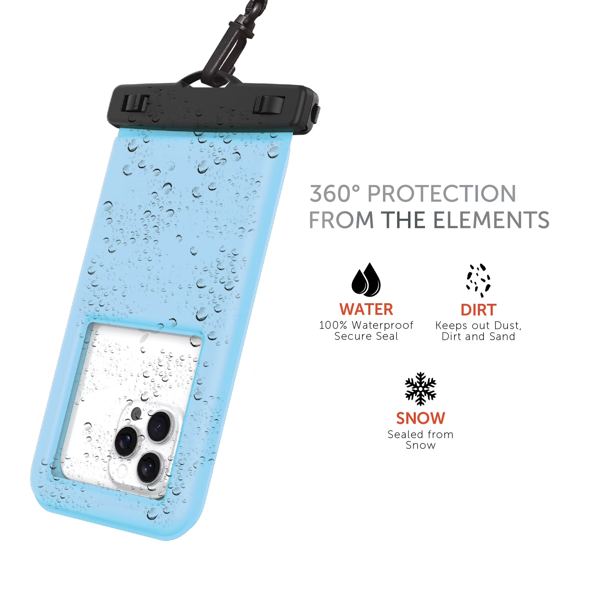 Tidal Waterproof Floating Phone Pouch - Blue/Clear