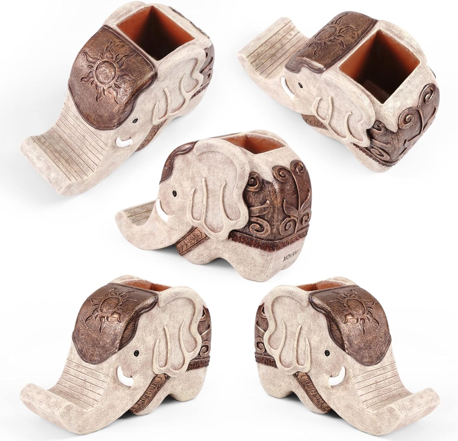 Elephant Pencil Holder with Phone Stand, Elephant Gifts for Women Multifunctional Pen Holder Office Desk Organizer Desk Accessories Desk Decor Decorations Thanksgiving Christmas