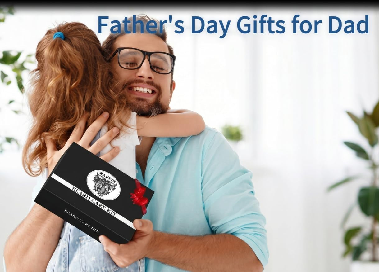 Dad Gifts Fathers Day - Beard Kit with Beard Oil, Balm, Brush, Comb & Bonus Keychain, Men'S Self-Care Set & Constant Keepsake, Birthday Gift for Daddy/Papa, Dad Day Gifts from Kids Daughter Son