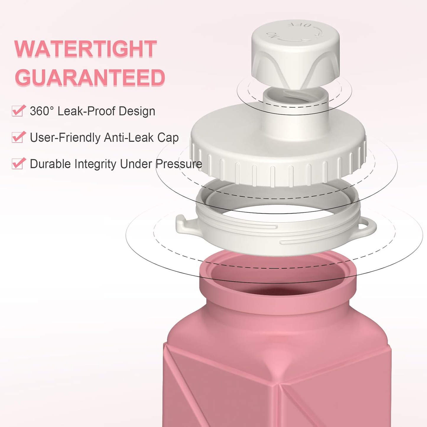 Collapsible Silicone Water Bottle – 20.6 oz, Leakproof, Lightweight, Reusable Travel Bottle