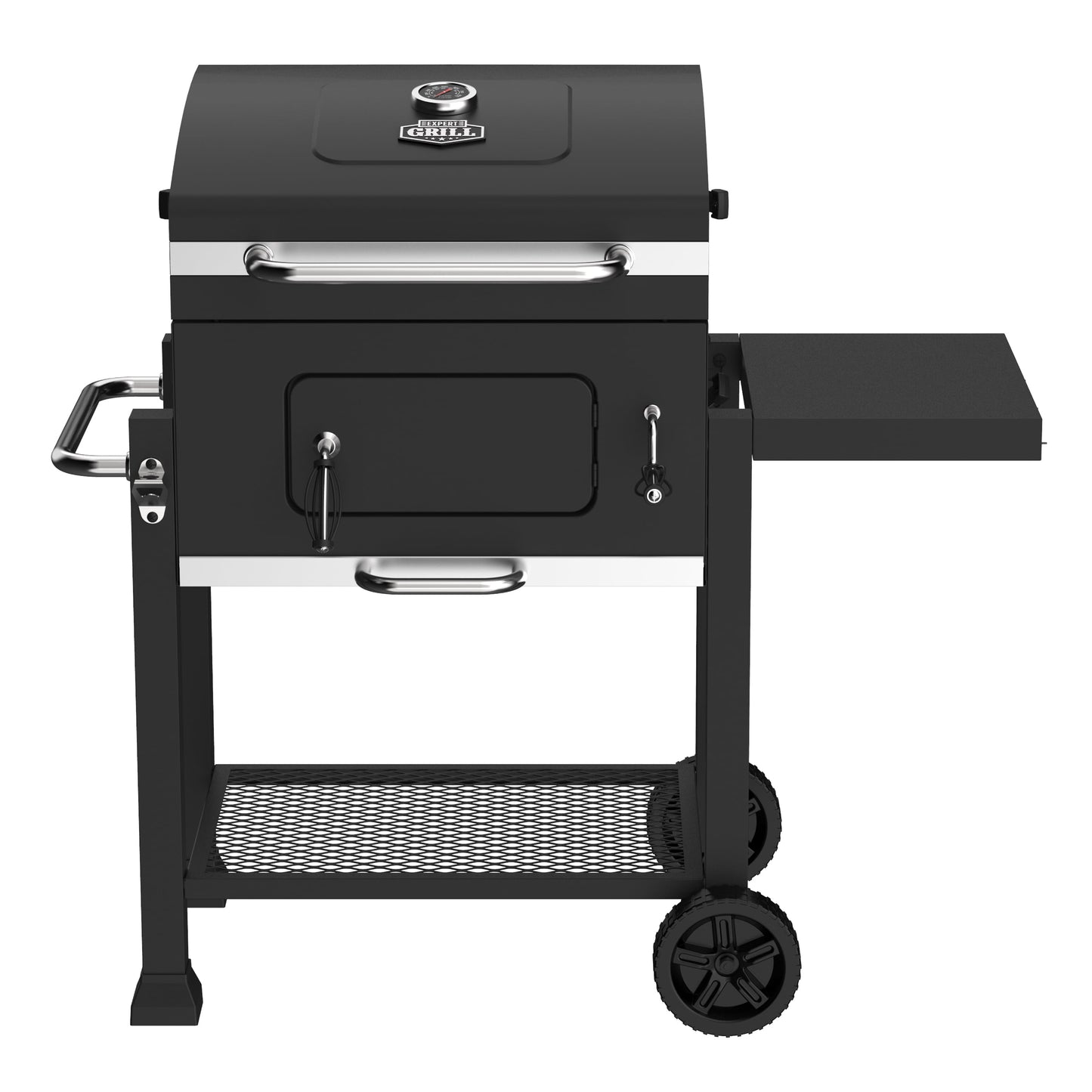 Charcoal Grill, 24 Inch Heavy Duty Charcoal Grill with Wheels, Black