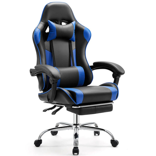 Height Adjustable Gaming Chair with Footrest – 360° Swivel, 275 lb Capacity
