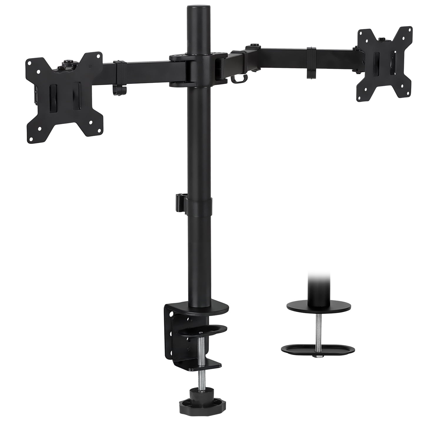 Adjustable Dual Monitor Desk Mount with Full-Motion Arms, Steel, 17–32 in Screens, 22 lbs Capacity