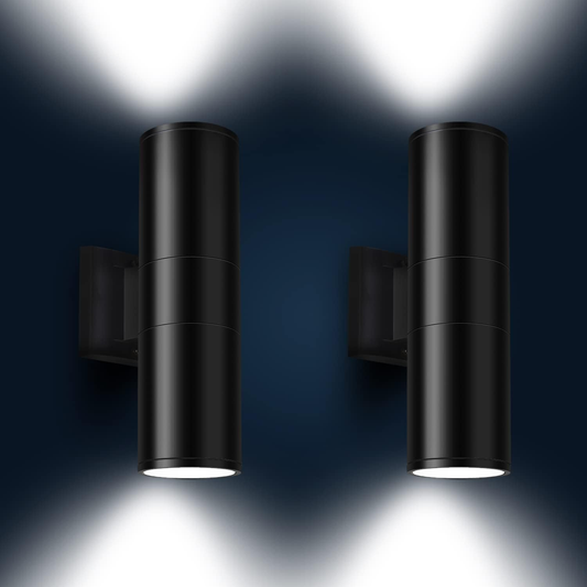 Outdoor Wall Light Dusk to Dawn Sensor Up Down LED Aluminum Waterproof Wall Mount Cylinder Fixture 2 Pack