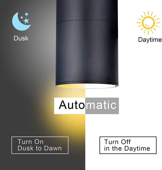 Outdoor Wall Light Dusk to Dawn Sensor Up Down LED Aluminum Waterproof Wall Mount Cylinder Fixture 2 Pack