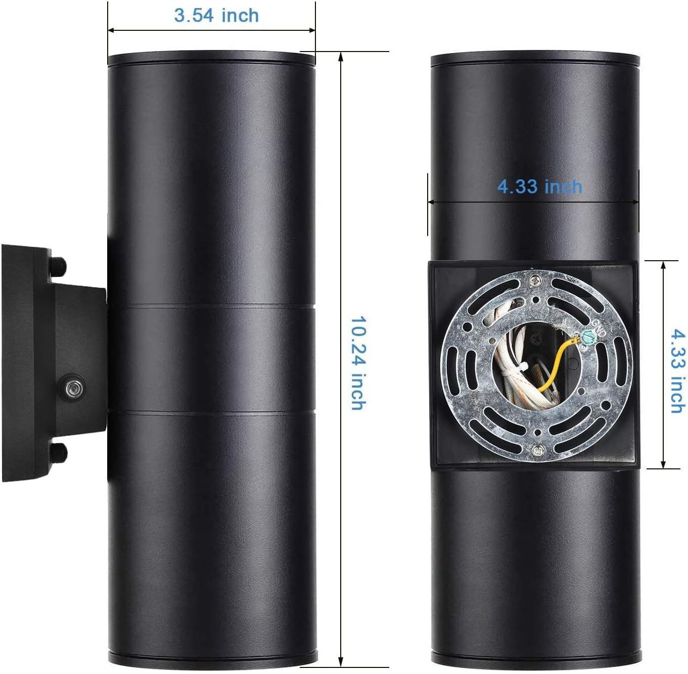 Outdoor Wall Light Dusk to Dawn Sensor Up Down LED Aluminum Waterproof Wall Mount Cylinder Fixture 2 Pack