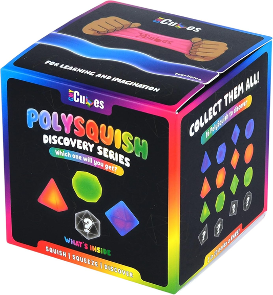 Polysquish Discovery Series - Blind Box- Mystery Squishy - Color Mixing Sensory Stress Relief Toy - Tactile Fidget - 16 Shape and Colour Combinations - Collectible, Educational, STEAM Play