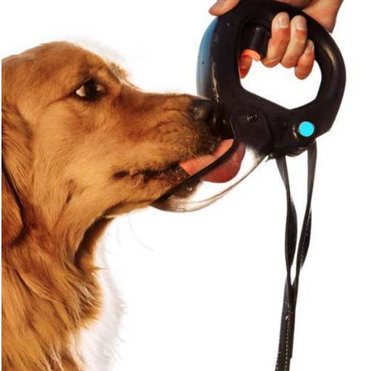 Portable Dog Water Bottle – 12oz Leash-Attach Flip Cup & Squirt Dispenser for Walks, Hikes, and Travel