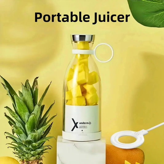 Portable Mini Electric Juicer Blender – USB Rechargeable 350ml Personal Smoothie Maker with 4 Blades