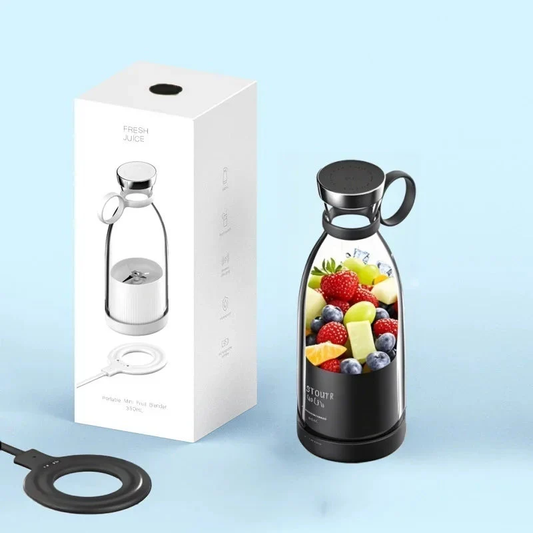 Portable Mini Electric Juicer Blender – USB Rechargeable 350ml Personal Smoothie Maker with 4 Blades