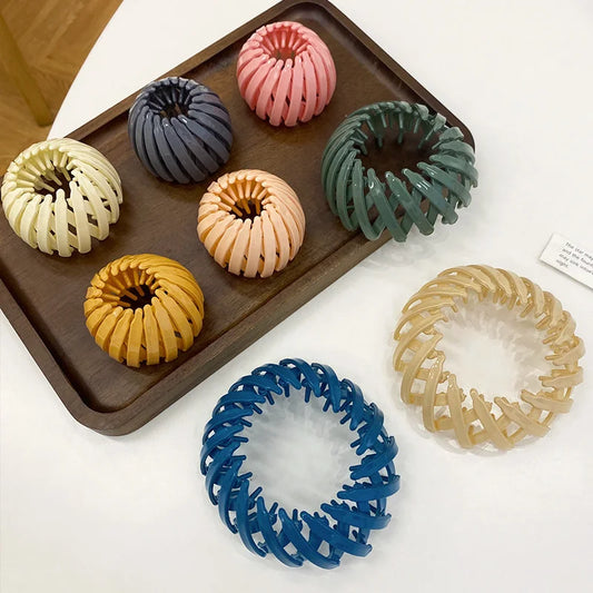 New Fashion Women Bun Claw Clips Horsetail Buckle Clip Bird Nest Expanding Hair Accessories Female Ponytail Headwear