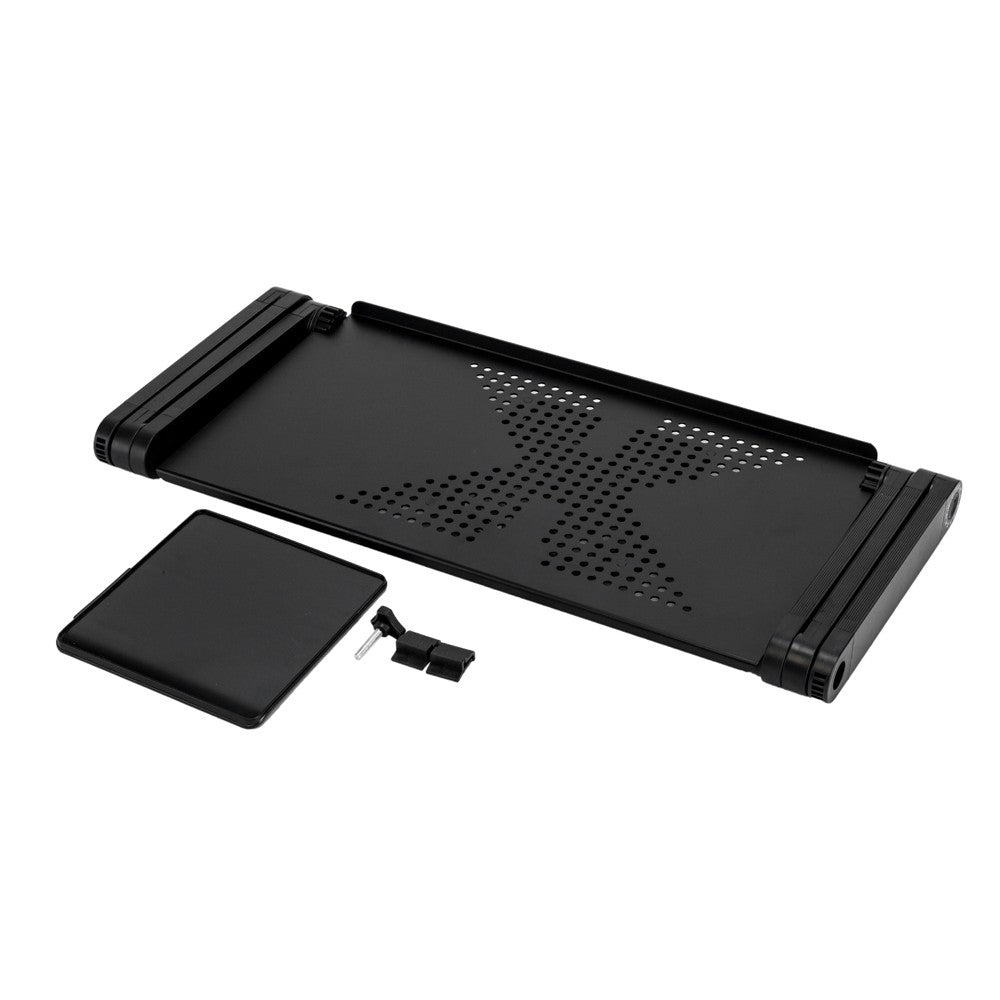 360° Adjustable Folding Laptop Notebook Desk + Cooling Fan Table Stand Bed Tray