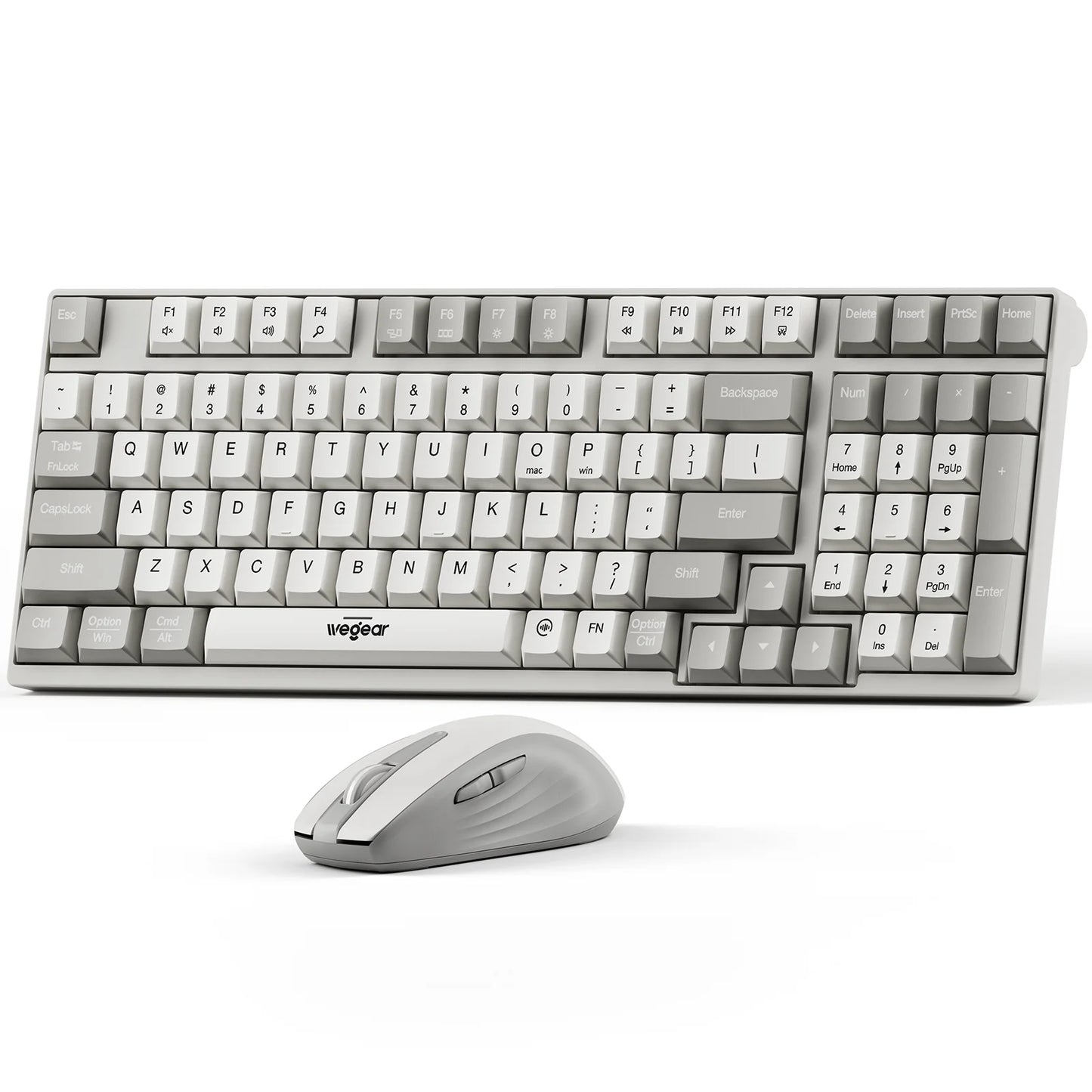 2.4G Wireless Keyboard and Mouse Combo,Compact Full-Size (98 Keys) Keyboard,Silent Touch ,6-Button & 3-DPI Quiet Wireless Mouse,Portable Kit for Windows Computer PC Mac OS Laptop