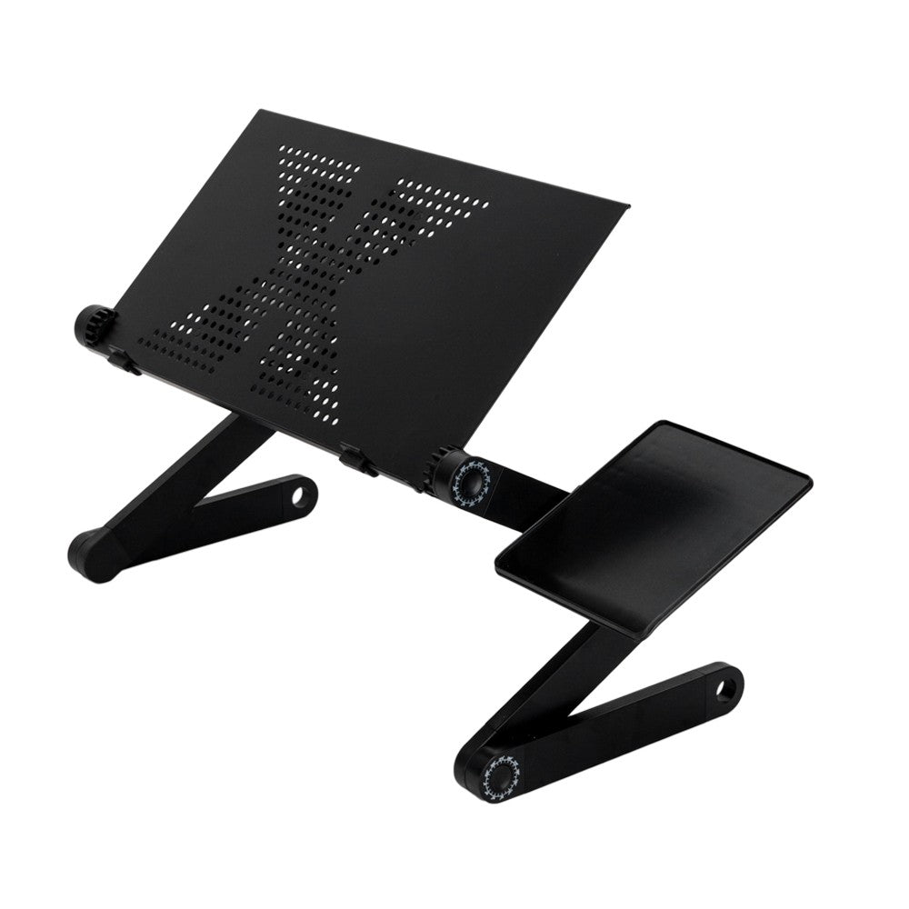 360° Adjustable Folding Laptop Notebook Desk + Cooling Fan Table Stand Bed Tray