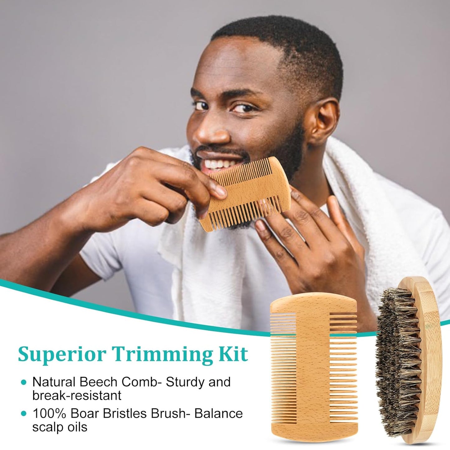 Dad Gifts Fathers Day - Beard Kit with Beard Oil, Balm, Brush, Comb & Bonus Keychain, Men'S Self-Care Set & Constant Keepsake, Birthday Gift for Daddy/Papa, Dad Day Gifts from Kids Daughter Son