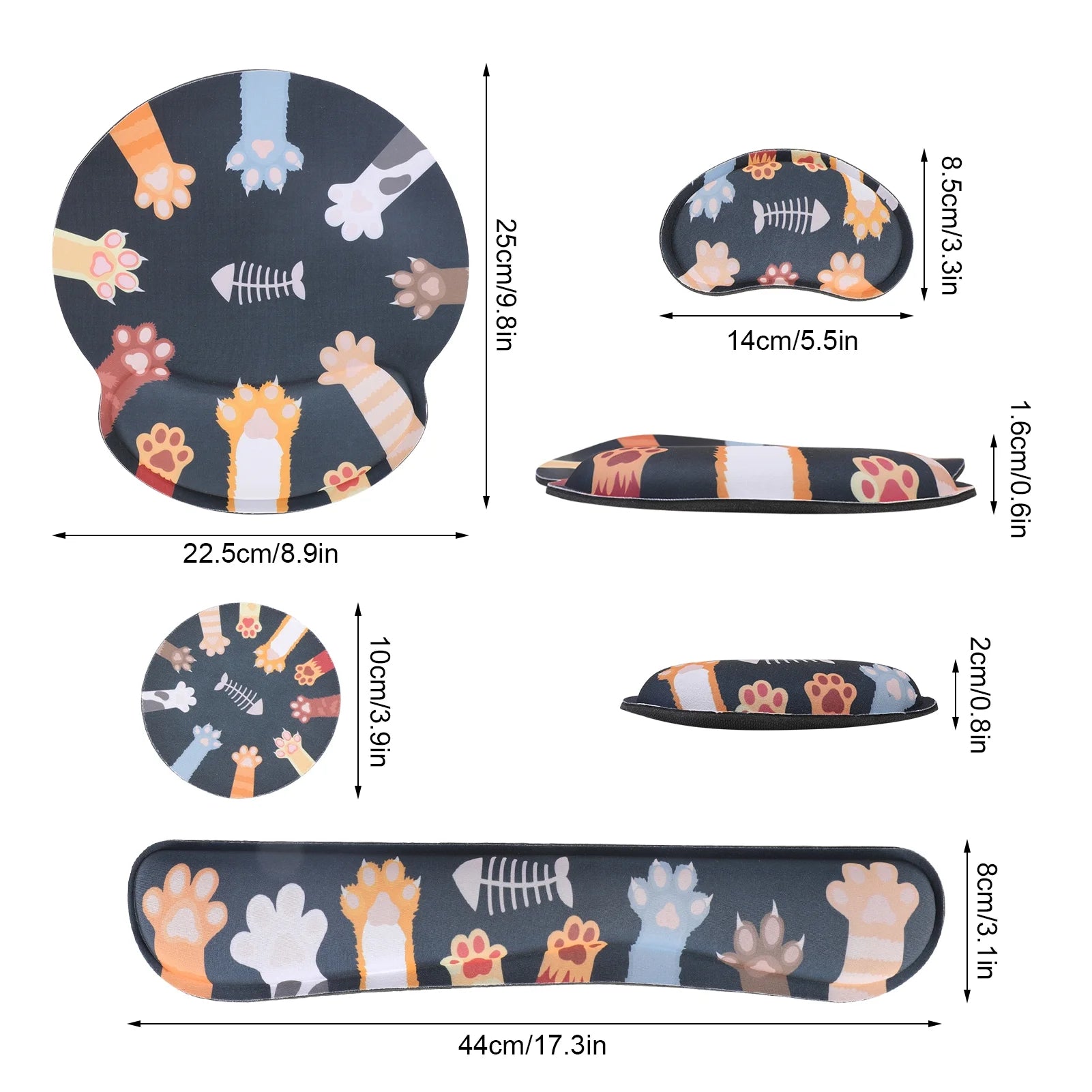 Ergonomic Mouse Pad with Wrist Rest, No Slip Keyboard Wrist Rest and Computer Wrist Support, Memory Foam Wrist Pad with Cup Coaster for Keyboard for Easy Typing and Hand Pain Relief