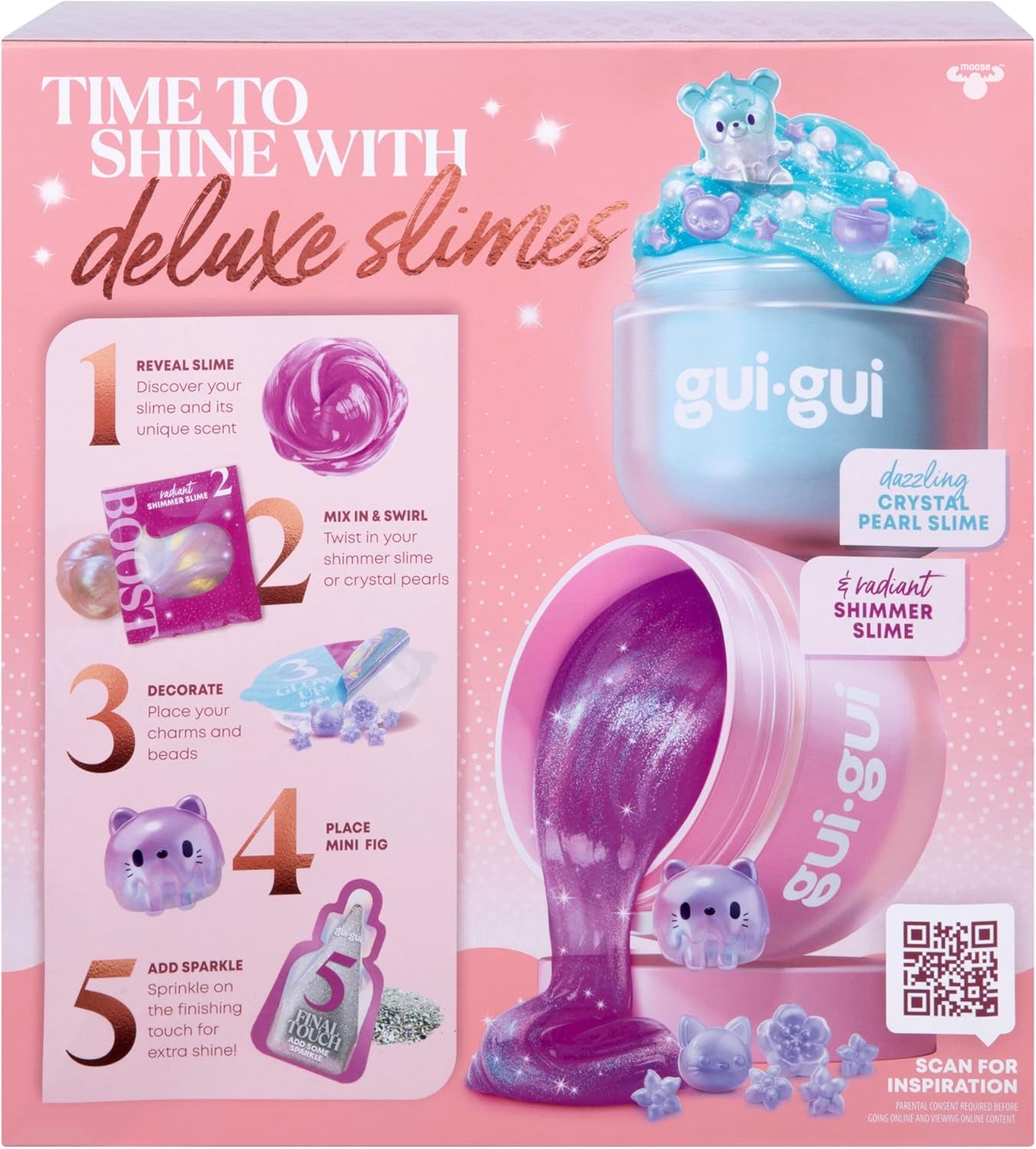 Slime Kit for Kids - Scented Shimmer Deluxe Duo Pack, Iridescent Slime for Kids, 5 Step DIY Process to Customize Your Ultimate Glow-Up, Resealable and Reusable Container, ASMR Experience