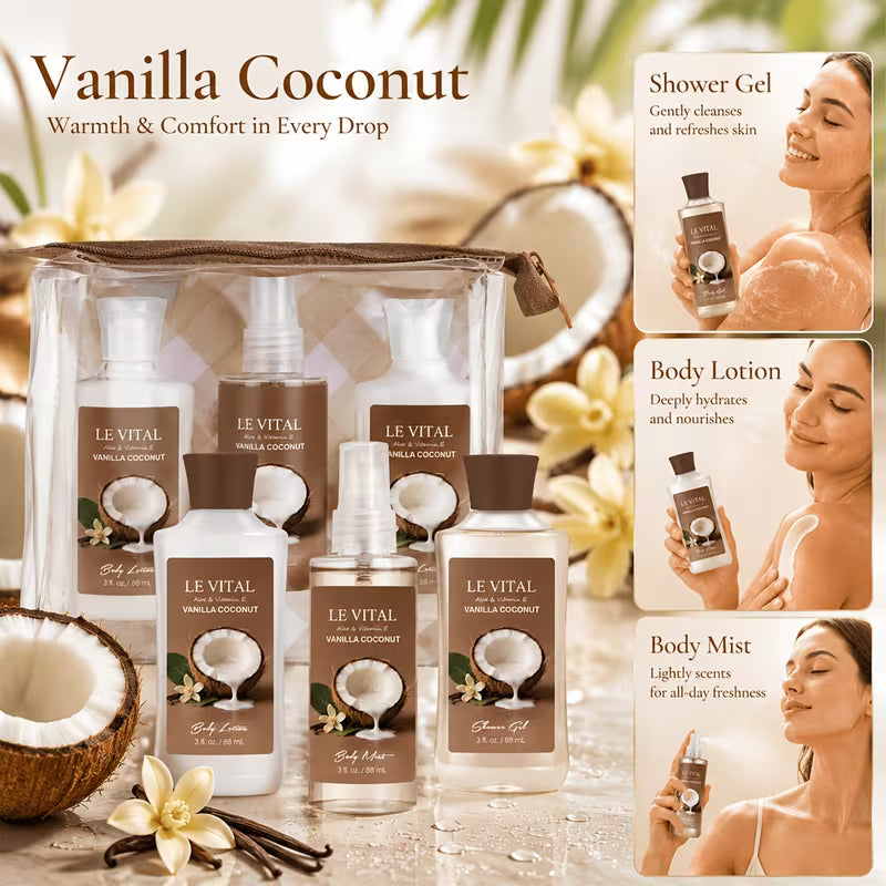 Vanilla Coconut Bath and Body Gift Set