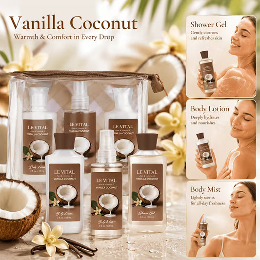 Vanilla Coconut Bath and Body Gift Set