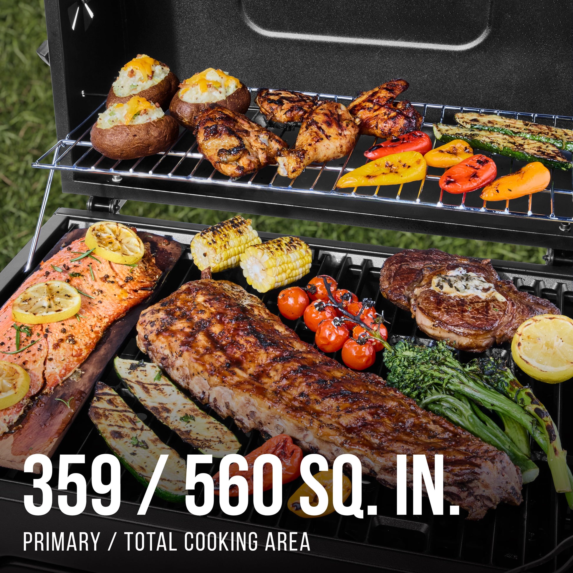 Charcoal Grill, 24 Inch Heavy Duty Charcoal Grill with Wheels, Black
