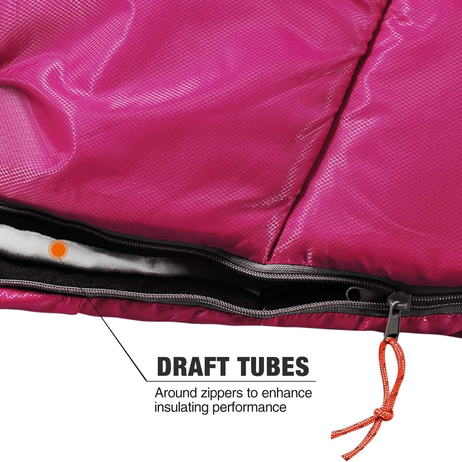 Kids Mummy Sleeping Bag for Camping, 3 Season Cold Weather Sleeping Bag for Boys, Girls & Teens, Lightweight Portable Sleeping Bag with Carry Bag, Blue/Rose Red