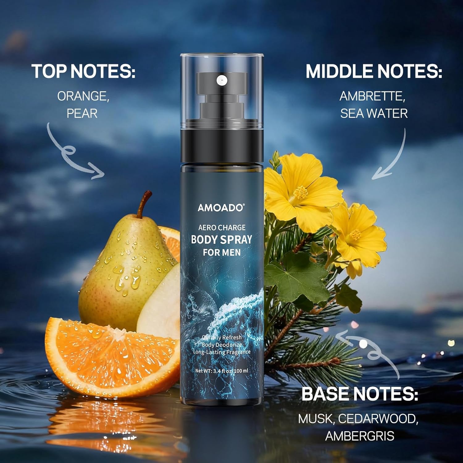 Men’S Body Spray Set – Body Spray for Men,Deodorizing Body Mist Refreshing Spray, Aluminum-Free Cologne for Him, Oriental & Woody Scents,Each 3.4 Fl Oz