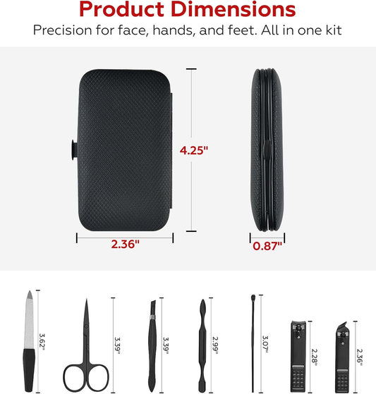 Fathers‘ Day Gift for Dad Men, Manicure Set Nail Clippers Grooming Kit with Travel Case, Personal Care Tools Birthday Fathers Mothers Day Gifts for Men Women