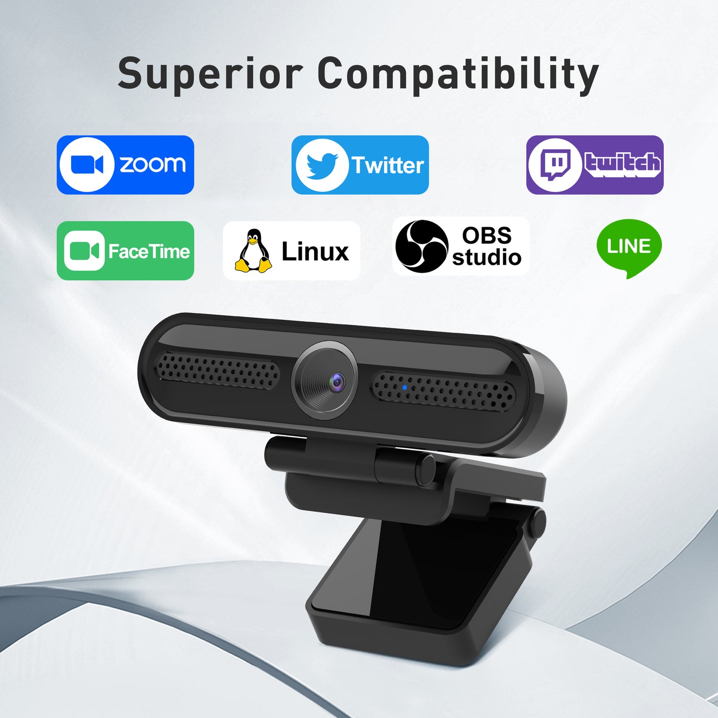 2K/1080P Webcam with 2 Microphones for PC Laptop Conference Streaming Gaming Autofocus USB Web Cam