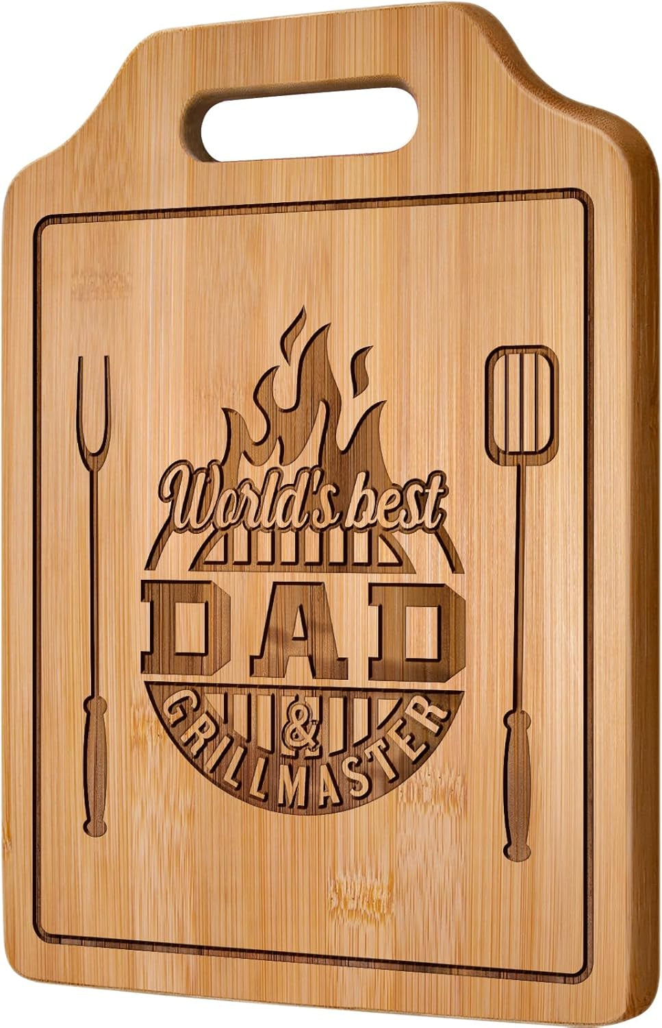Fathers Day Gift for Dad Gifts from Husband Daughter Son, Dad Birthday Gift from Daughter Who Wants Nothing - Engraved Bamboo Cutting Board 12.3"L X 8.7"W X 0.4"Th