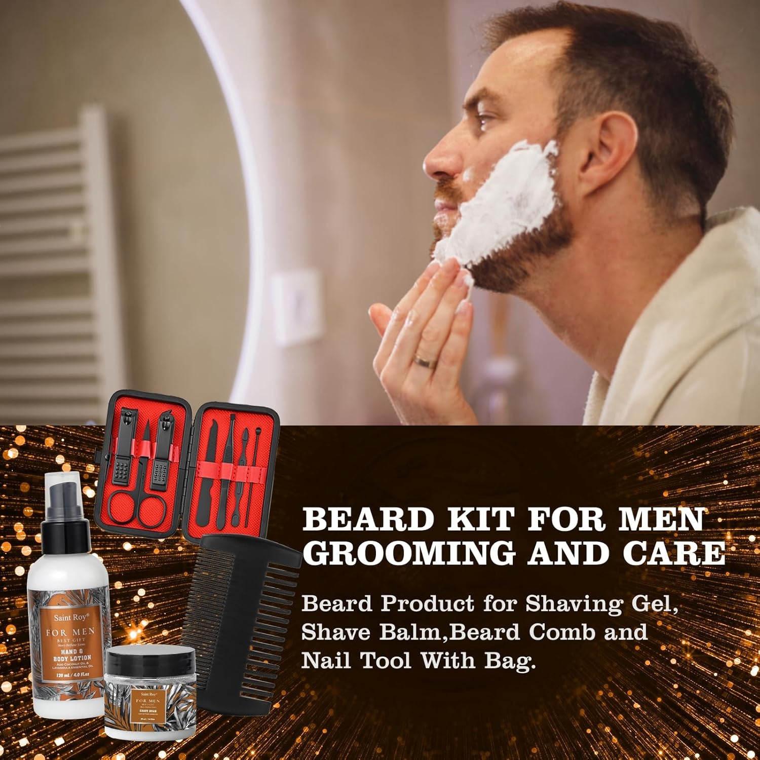 15 Pcs Mens Perfume Bath & Body Care Gift Basket Set for Men, Father'S Day Gifts for Dad, Men Skin Care Gift Set, Man Spa Basket Set, Home Spa Kit, Birthday, Anniversary, Christmas, Boyfriend