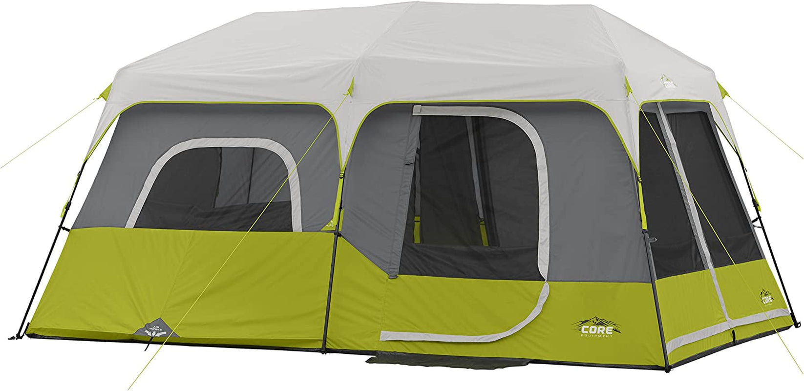 9 Person Instant Cabin Tent, 14 x 9 ft Family Camping Tent with Pre-Attached Poles, Weather Resistant Large Tent with Storage Pockets and Ventilation, Green