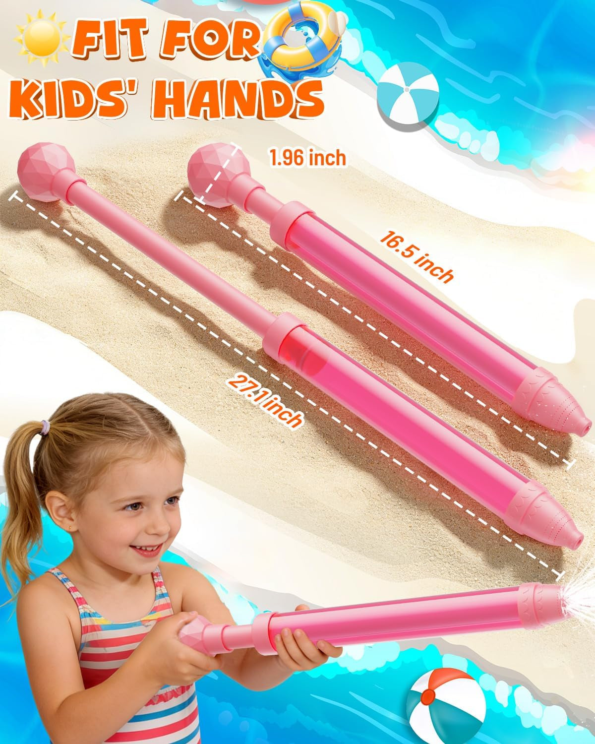 6 Pack Water Gun Wide Spray Water Squirt Gun for Kids Adults, Sparkle Burst Spray Water Blasters for Kids Ages 4-12, Water Shooters for Pool Toy Swimming Beach Backyard Outdoor Party Favors