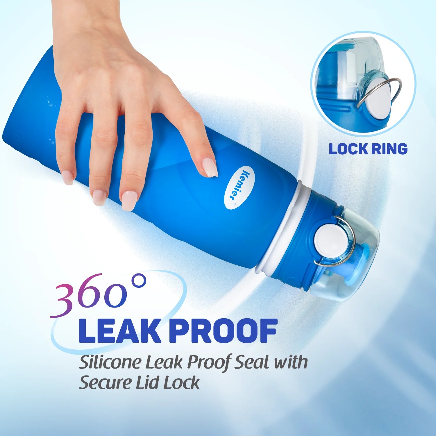 Collapsible Silicone Water Bottle 750ml 26oz Medical Grade BPA Free Leak Proof Foldable Travel Sports Outdoor Water Bottle with Carabiner