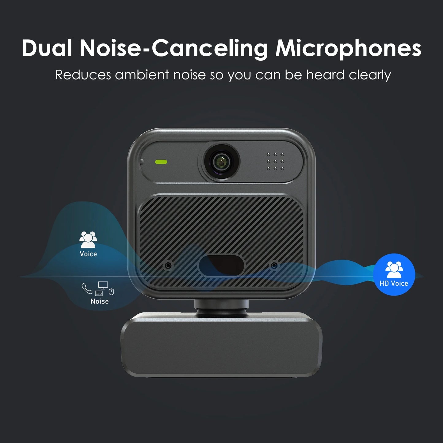 4K EPTZ Webcam with Zoom Remote, Privacy Cover, Tripod, Dual Microphones for Streaming & Conference