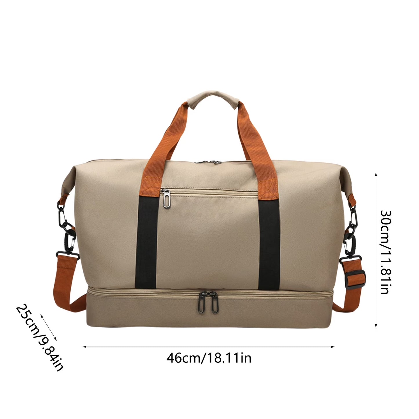 Travel Duffel Bag Foldable Travel Duffel Bag with Wet Dry Separation Shoe Compartment Weekender Carry on 18.11X11.81X9.84In