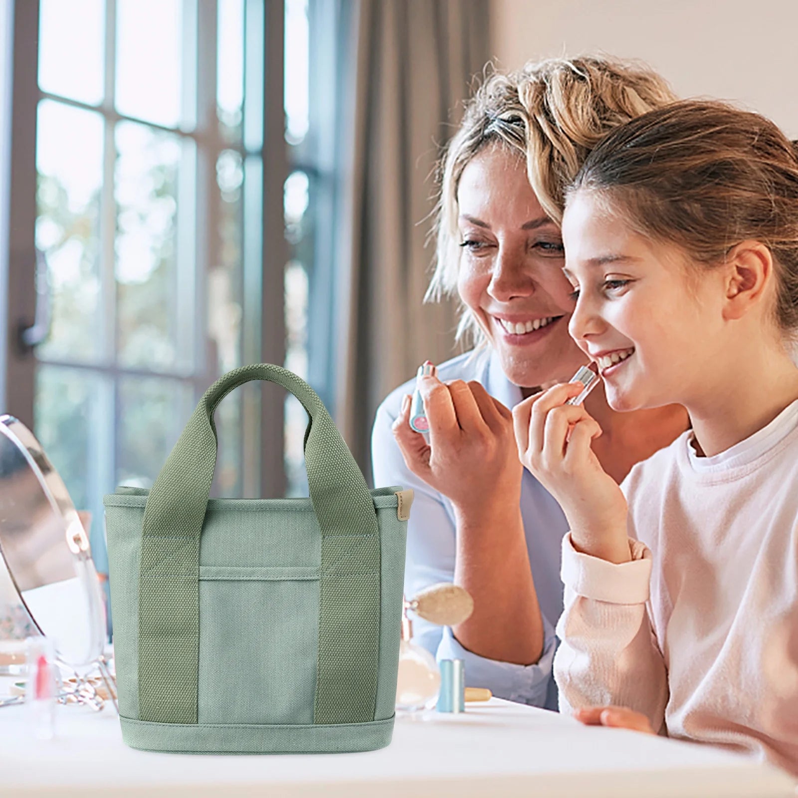 New Large Capacity Multi-Pocket Handbag Women'S Canvas Tote Purses Crossbody Bag Vintage Tote Bags for School