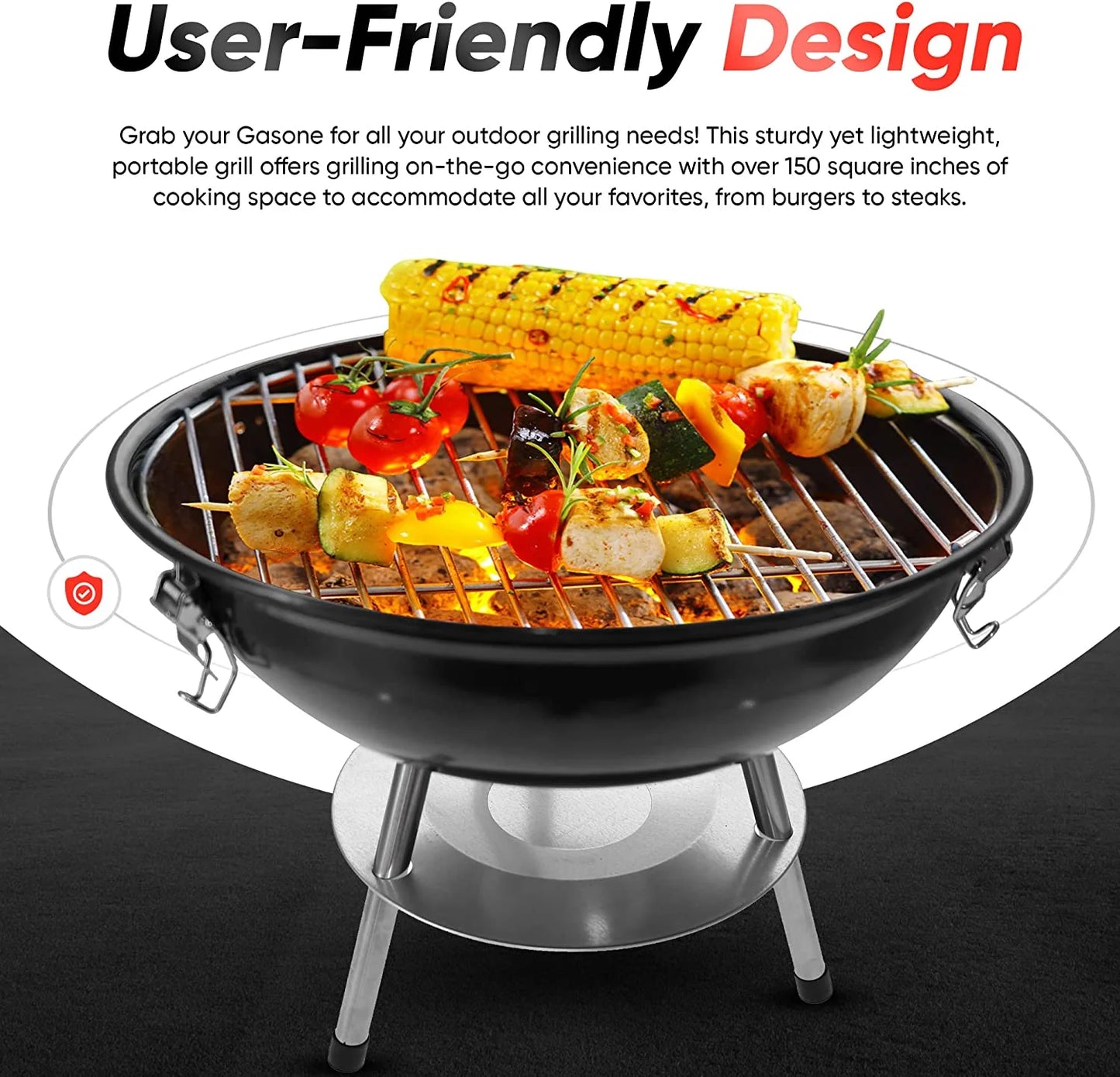 Gasone 14 Inch Portable Charcoal Grills - Portable Grill - for BBQ