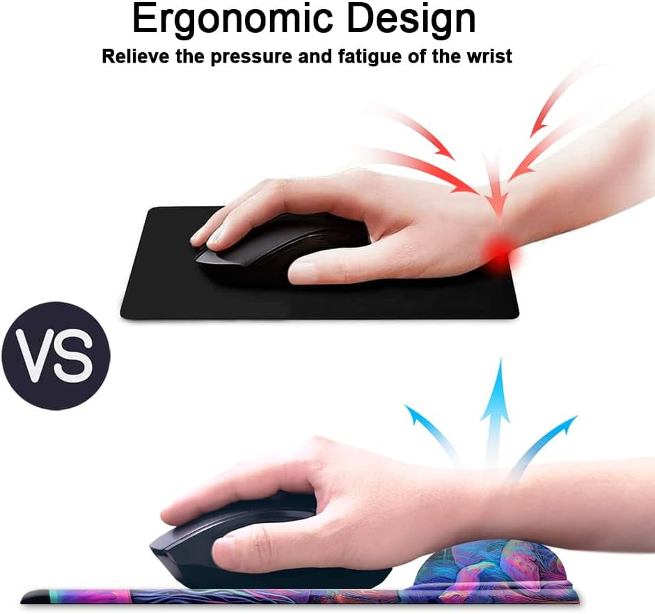 Gel Wrist Rest Mouse Pad-Ergonomic Office Mousepad with Wrist Support-Non-Slip,Design Desk Accessories Mat for Home&Game Decor Cool Astronaut