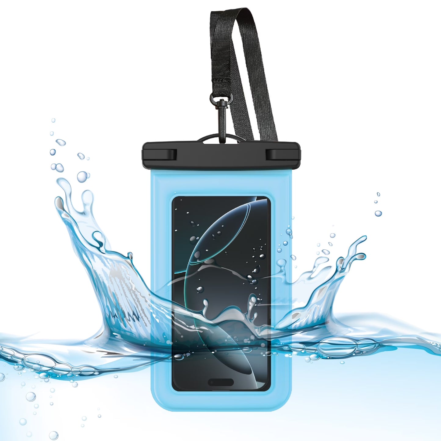 Tidal Waterproof Floating Phone Pouch - Blue/Clear