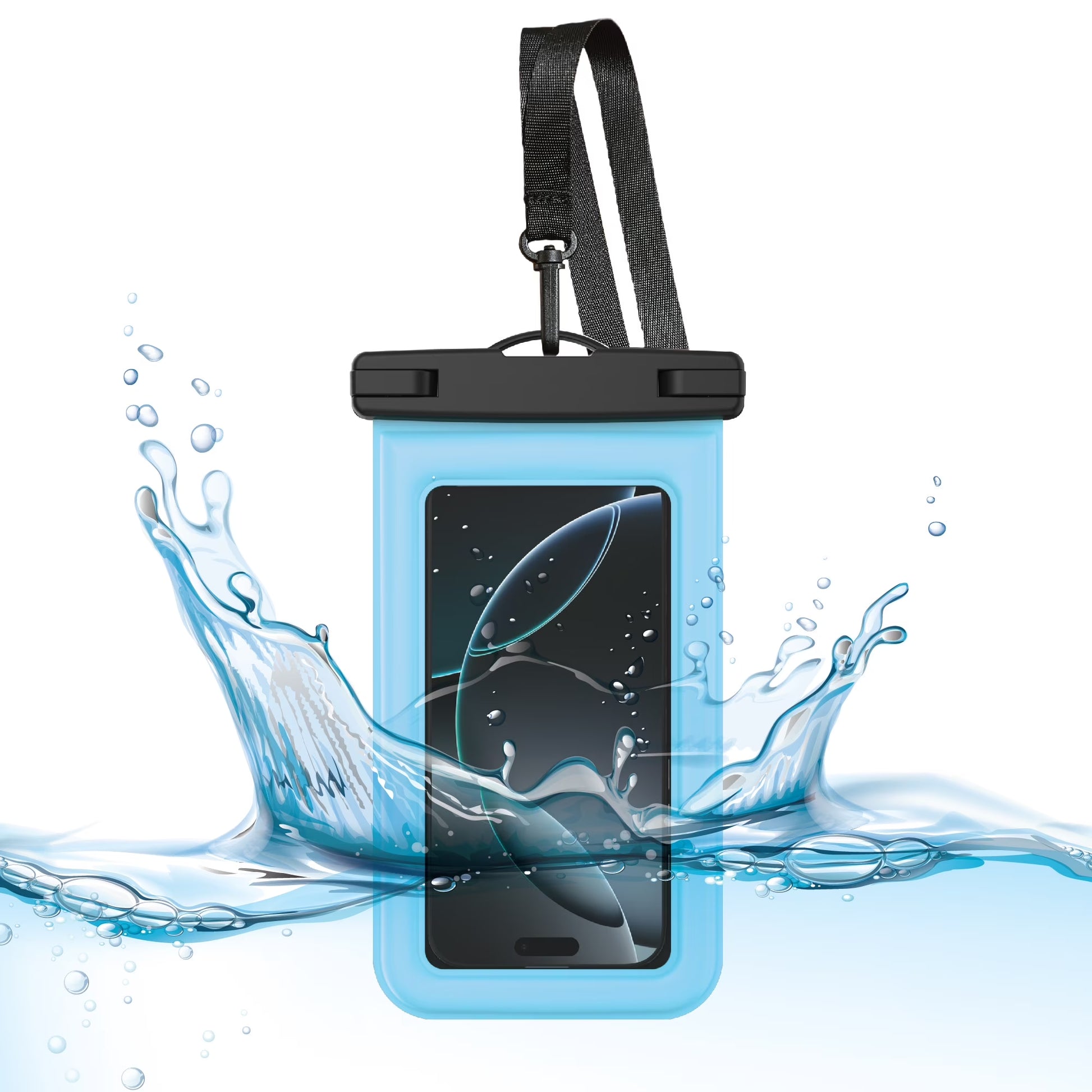 Tidal Waterproof Floating Phone Pouch - Blue/Clear