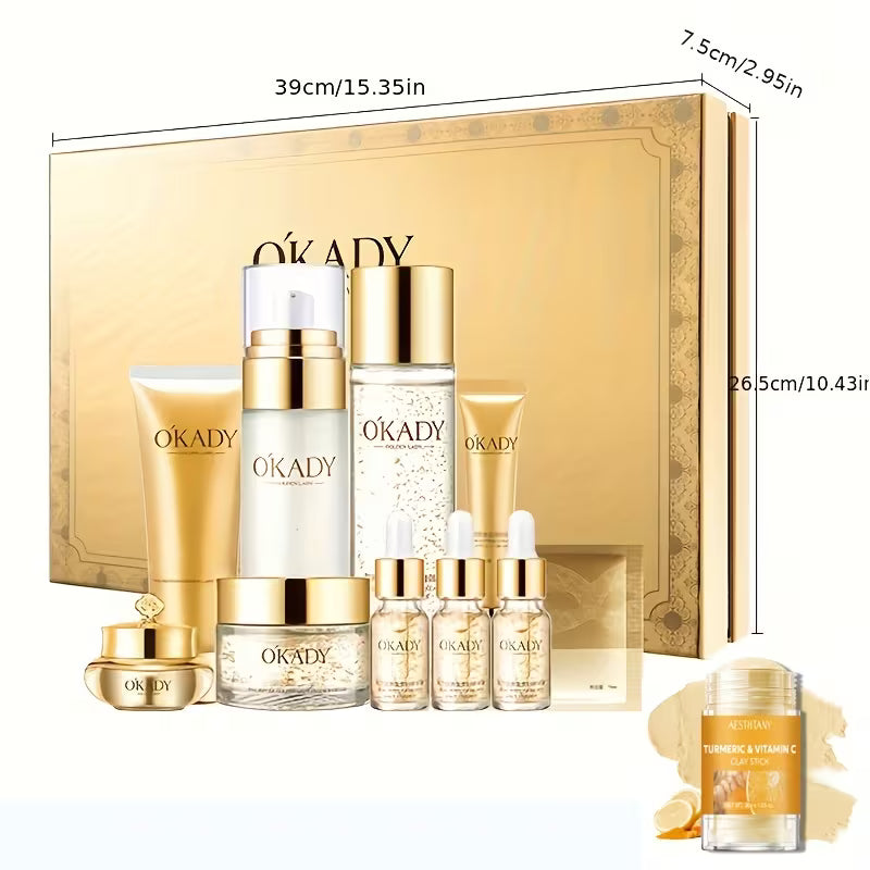 10-Piece Gold-Colored Luxury Skincare Gift Set