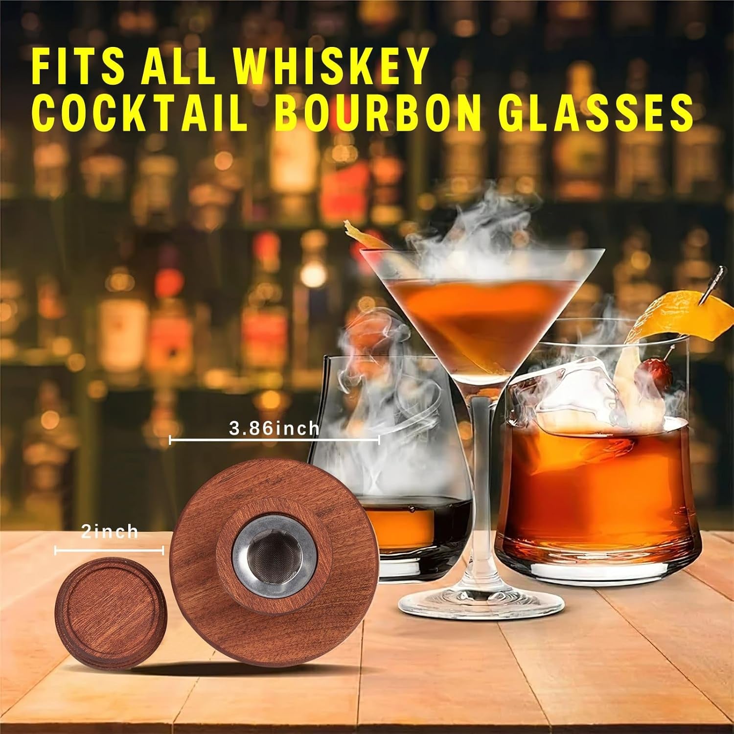 Whiskey Smoker Kit with Torch, Birthday Gifts for Him, Men, Dad, Husband, Cocktail Smoker Infuser Kit Old Fashioned Drink Smoker Kit Fathers Day Bourbon Whiskey Gifts