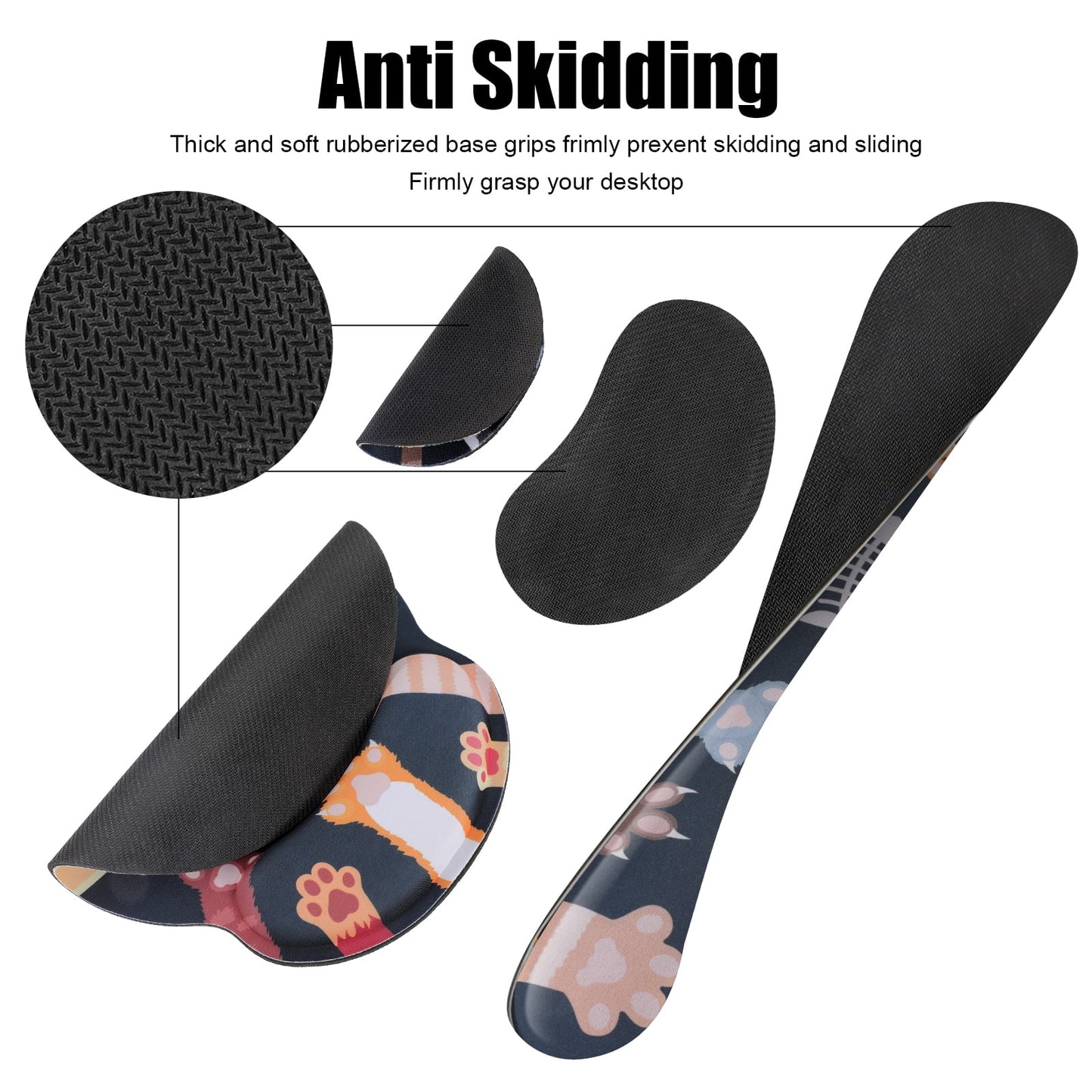 Ergonomic Mouse Pad with Wrist Rest, No Slip Keyboard Wrist Rest and Computer Wrist Support, Memory Foam Wrist Pad with Cup Coaster for Keyboard for Easy Typing and Hand Pain Relief