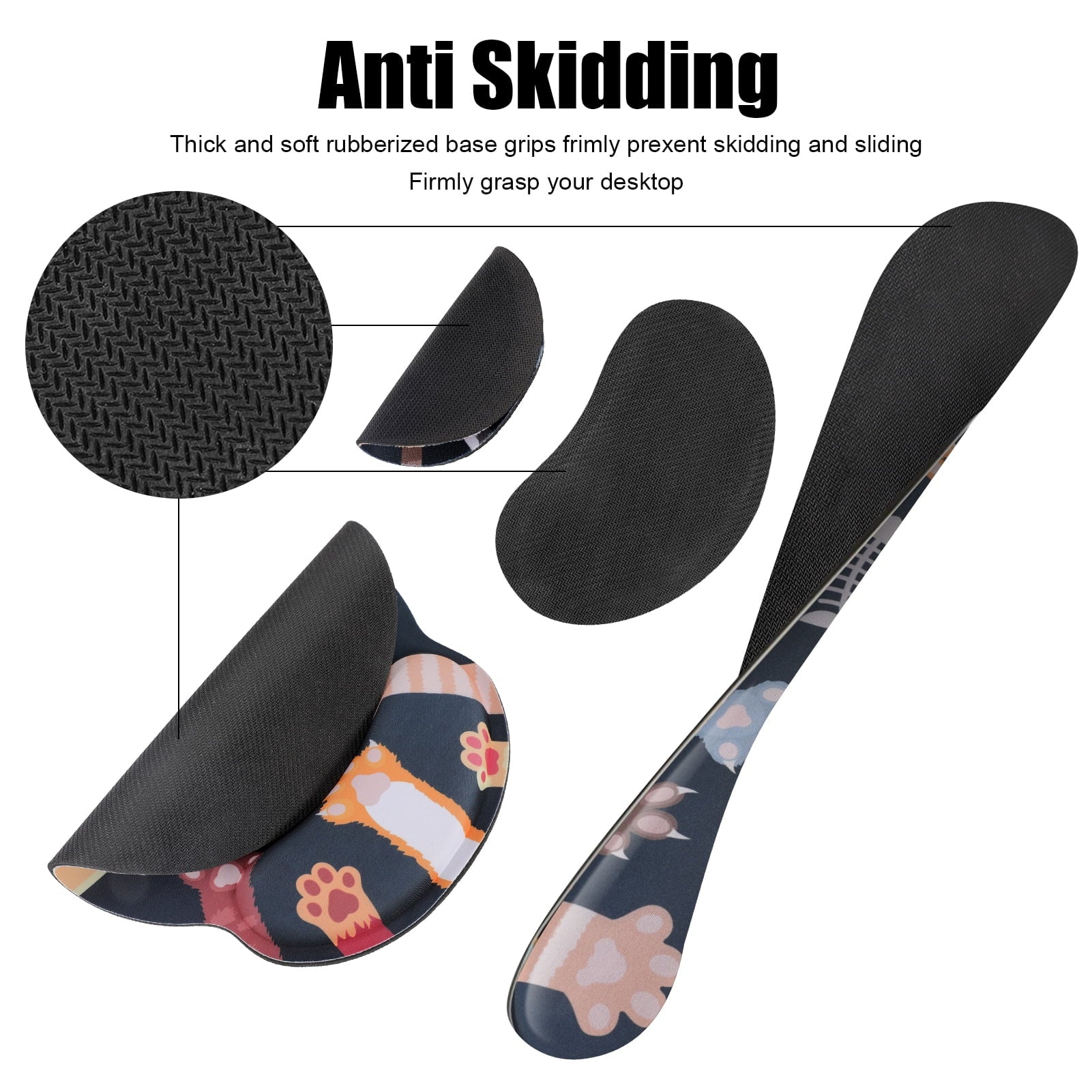 Ergonomic Mouse Pad with Wrist Rest, No Slip Keyboard Wrist Rest and Computer Wrist Support, Memory Foam Wrist Pad with Cup Coaster for Keyboard for Easy Typing and Hand Pain Relief