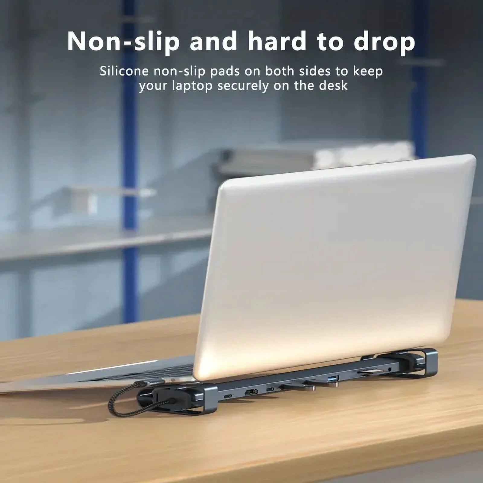 USB C Laptop Docking Station Stand, 10 in 1 Folding Tilt Stand Triple Display USB C , 4K, PD 100W, USB 3.0, TF, SD, Audio, RJ45 for Macbook & Windows