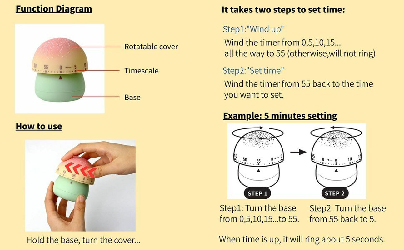 Tomato Timers 60 Minutes Kitchen Cooking Timer Clock Mechanical Timer