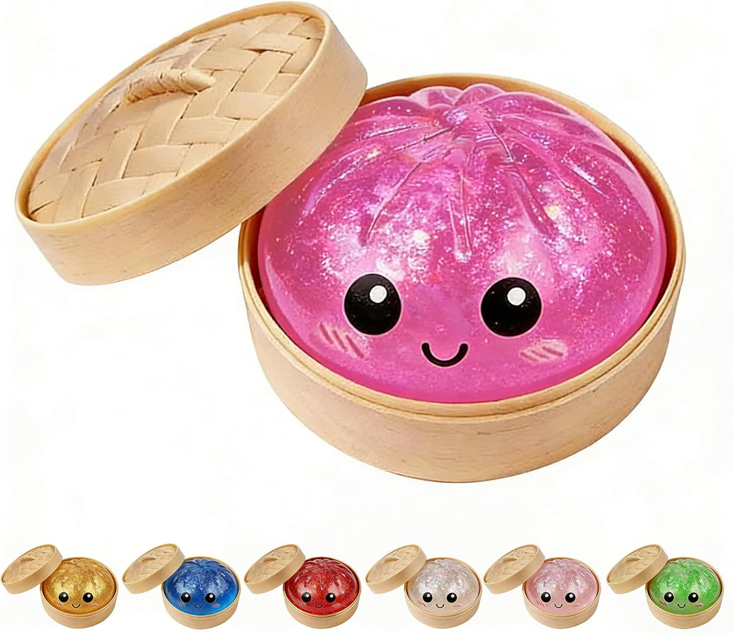 Dumpling Squishy, Squishy Dumpling Mystery Box (Flash Light Pink)