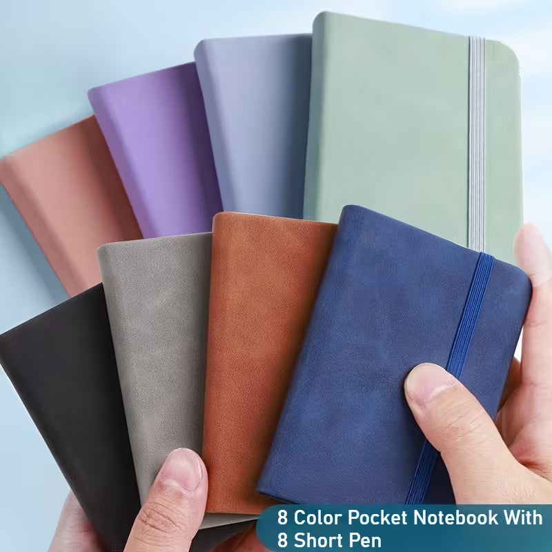 16 Mini Pocket Journals, 3 x 3 Inch Notepads in 8 Colors