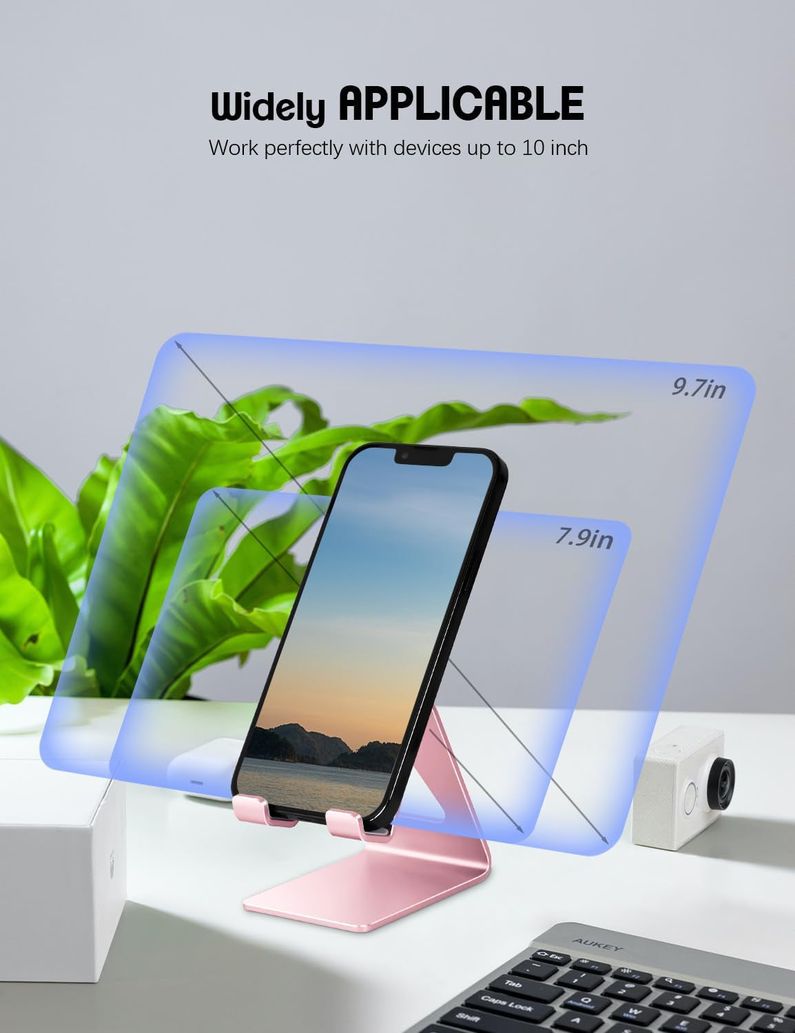 Desk Cell Phone Stand, Phone Holder, Desktop Phone Cradle Dock for Iphone17 16 15 14 Pro 11 X Xs Max 8 7 6 6S plus SE 5 5S Samsung All Smart Phones,Pink